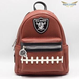 Loungefly NFL Raiders Logo Football Mini Backpack New